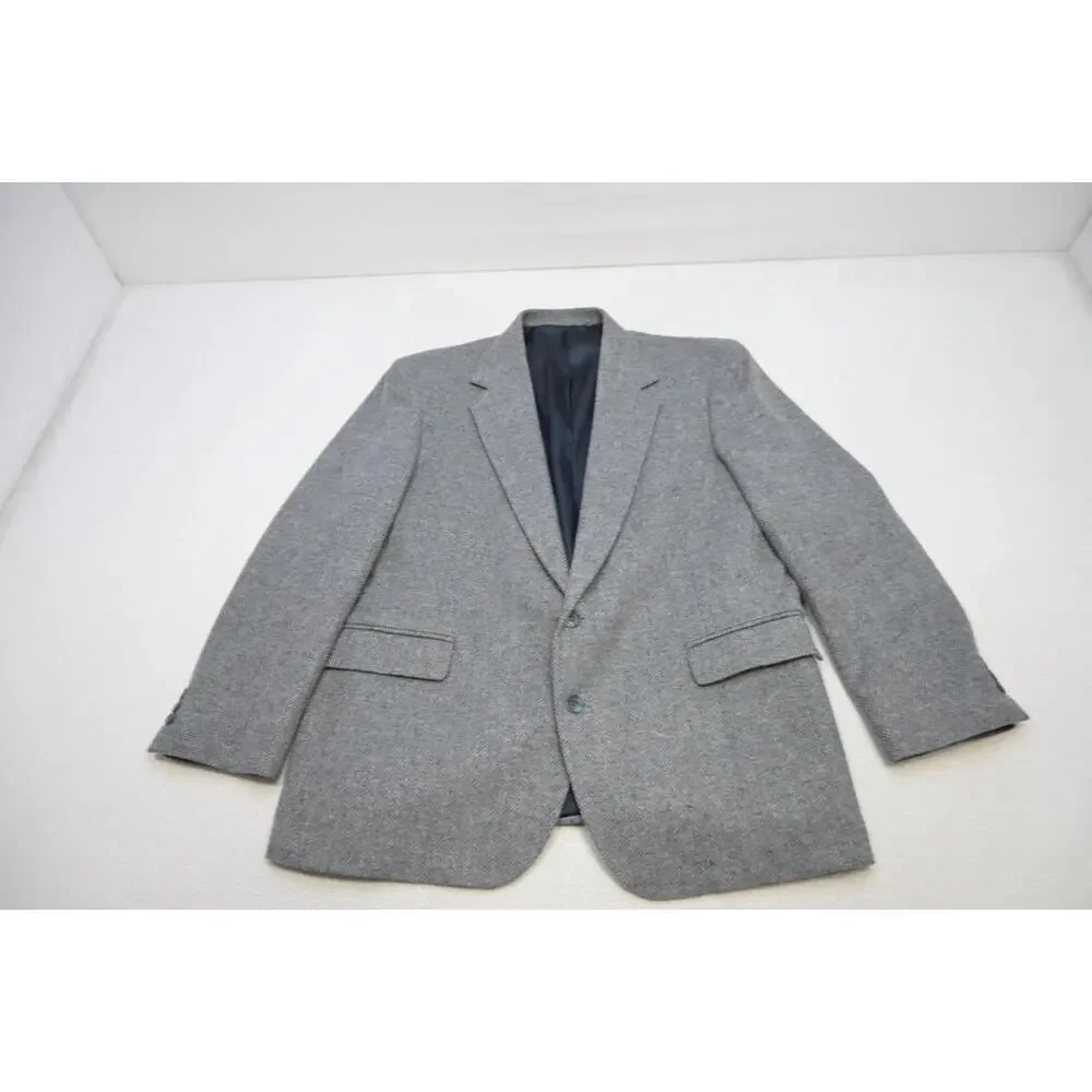Imperial Haggar Tweed Handwoven Herringbone Wool Blazer‎ Sports Jacket Sz 46 R